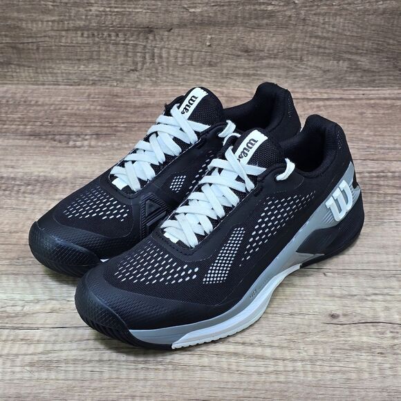 Wilson Rush Pro 4.0 Men's Size 8 Black White Gray Court Tennis Pickleball Shoes - Picture 7 of 9